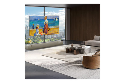LG OLED evo AI W6 Wallpaper TV 77" 4K Smart TV (OLED77W6PUA), wall-mounted in a room