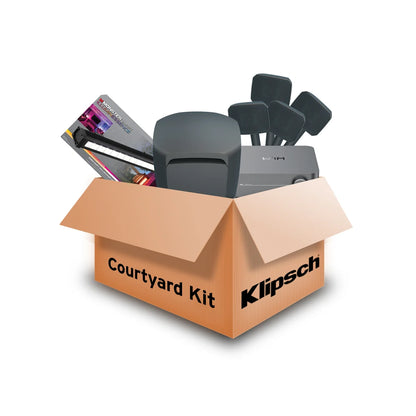 Klipsch Courtyard Kit 4.1 Landscape Speaker System, WiiM Amp Monster Smart Light