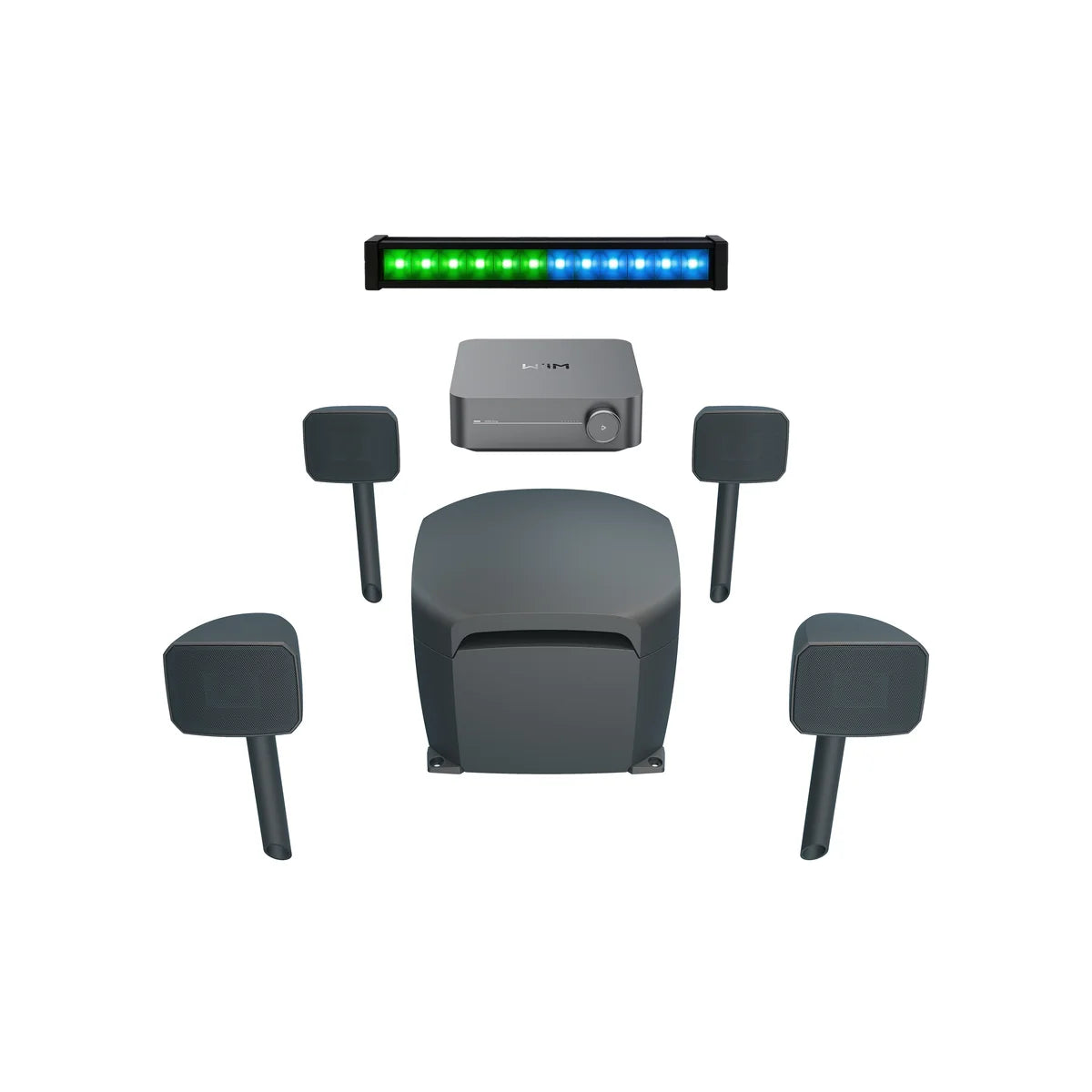Klipsch Courtyard Kit 4.1 Landscape Speaker System, WiiM Amp Monster Smart Light