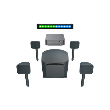 Klipsch Courtyard Kit 4.1 Landscape Speaker System, WiiM Amp Monster Smart Light