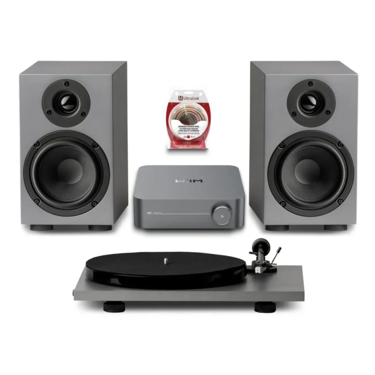 Pro-Ject E1 Phono SE Turntable, Speaker Box 5 E And WiiM Amp Bundle