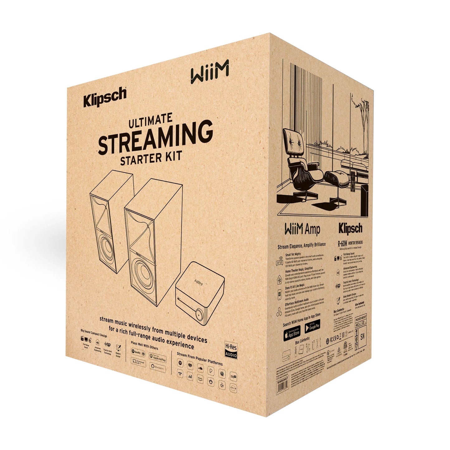 Ultimate Streaming Starter Kit -Klipsch R-60M Speakers, WiiM Amp & Ultralink Wire