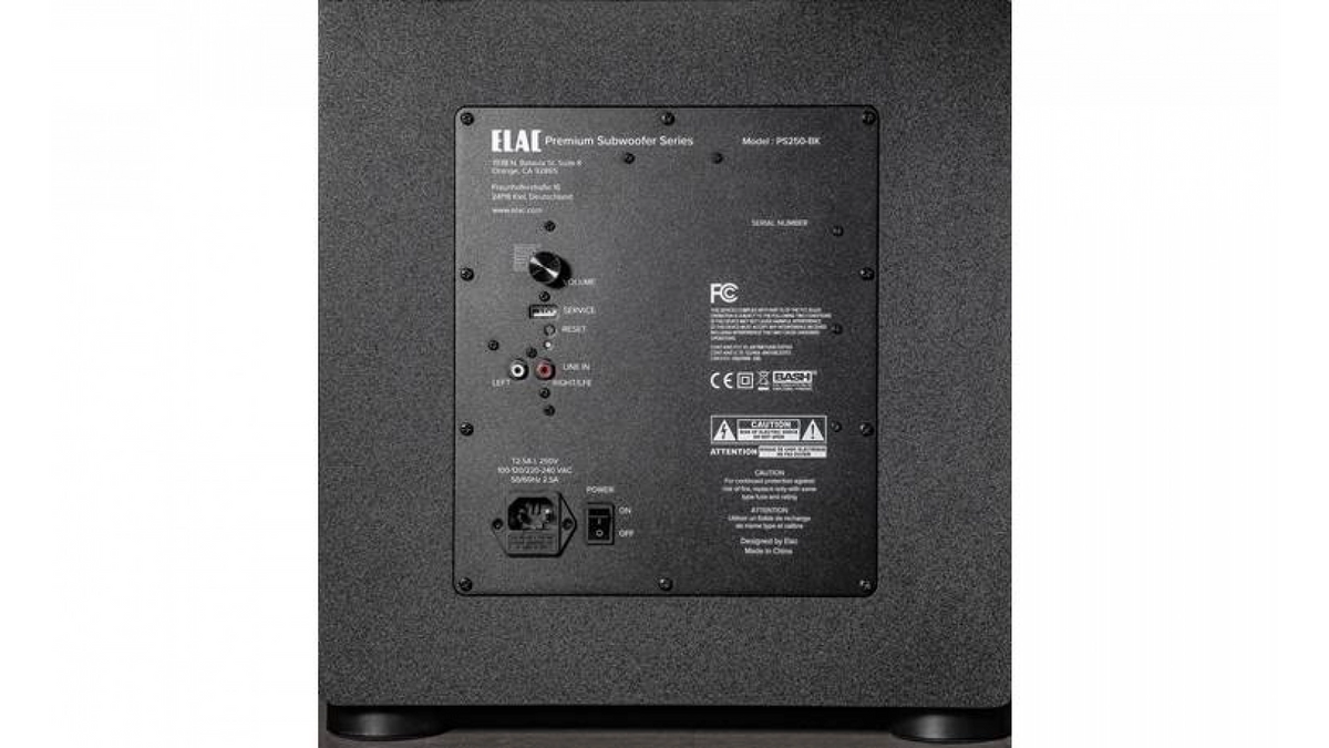 Elac PS250 in Black, rear view