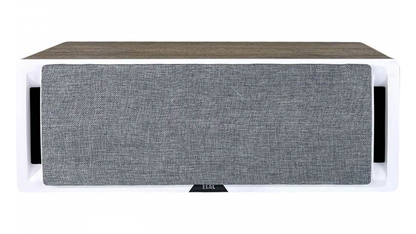 Elac UCR52 in Oak-White, front view with grille