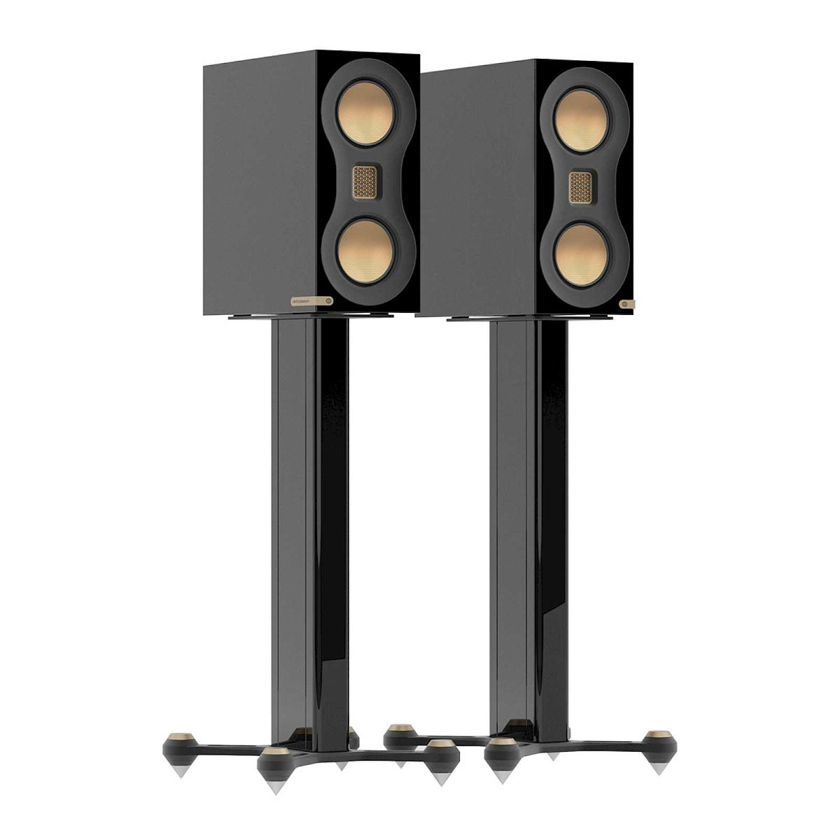 Monitor Audio Studio 89 Stand in Black, pair, angled view