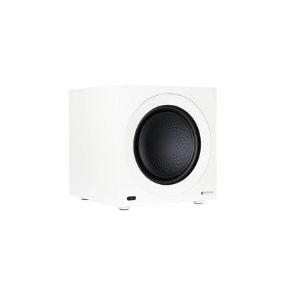 Monitor Audio Anthra W12 in Satin White, angled view
