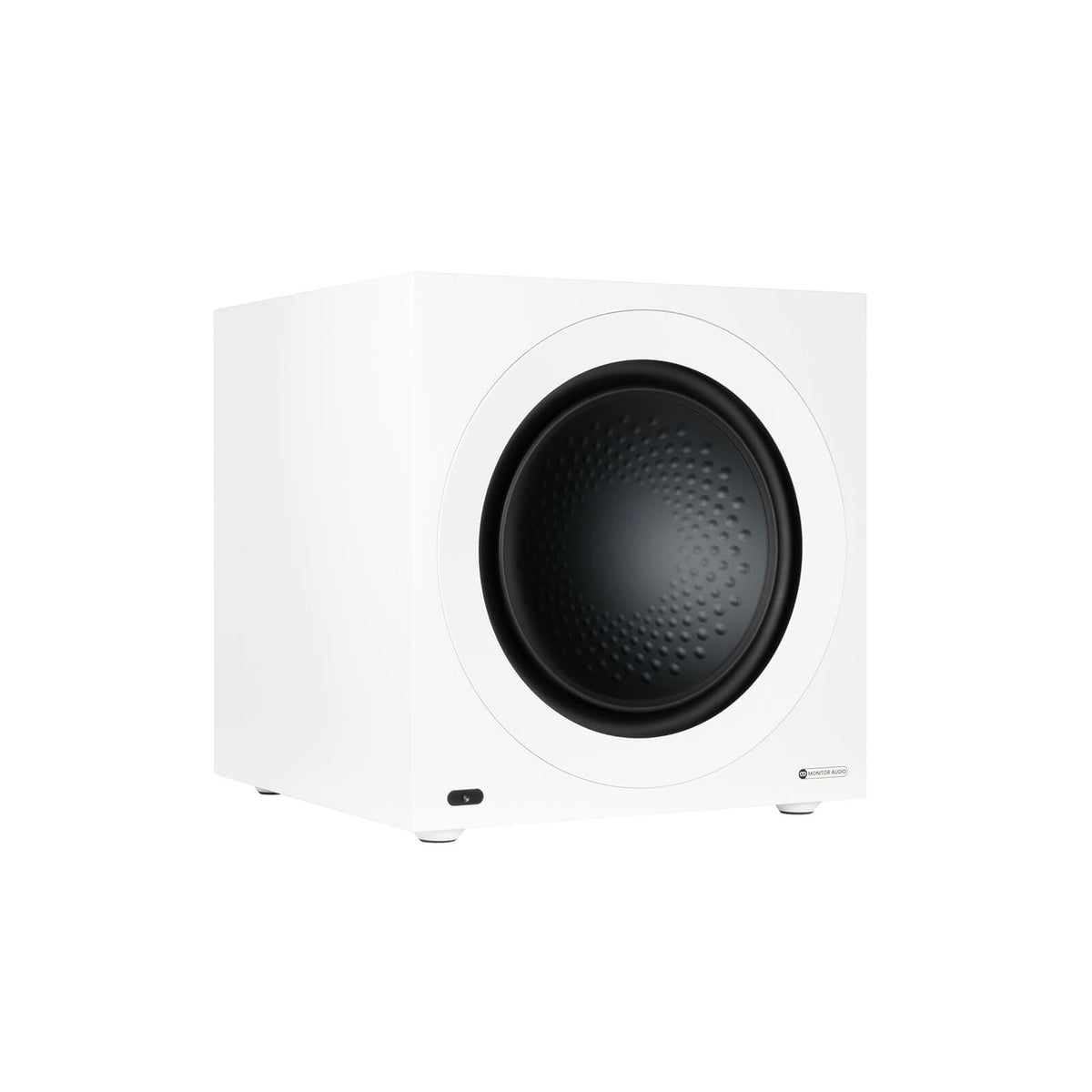 Monitor Audio Anthra W15 in Satin White, angled view