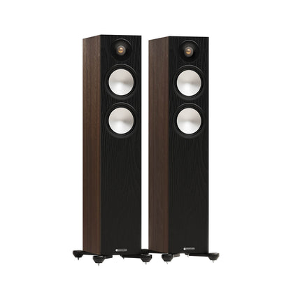 Monitor Audio Bronze 300 7G in Walnut, angled view