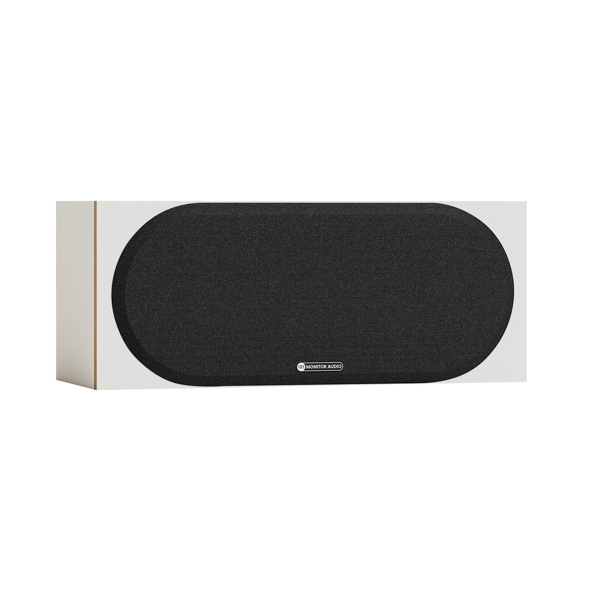 Monitor Audio Bronze Centre 7G in White, angled view with grilles