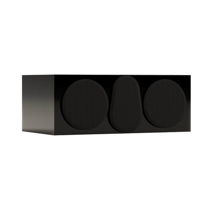 Monitor Audio Gold C250 6G in High Gloss Black, angled view with grilles