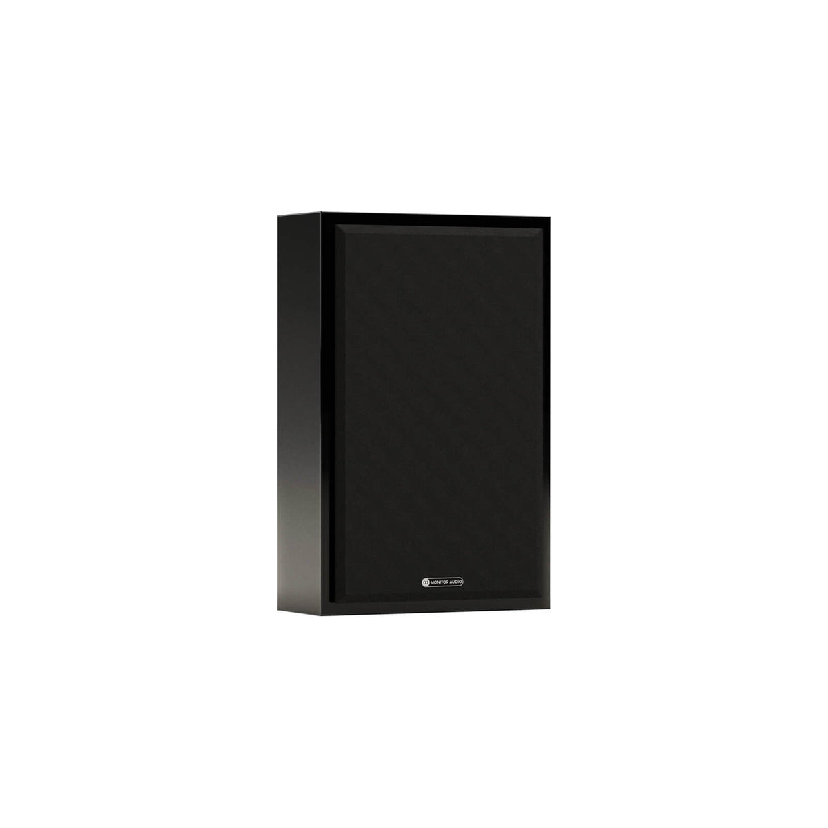 Monitor Audio Gold On-Wall 6G in High Gloss Black, angled view with grilles