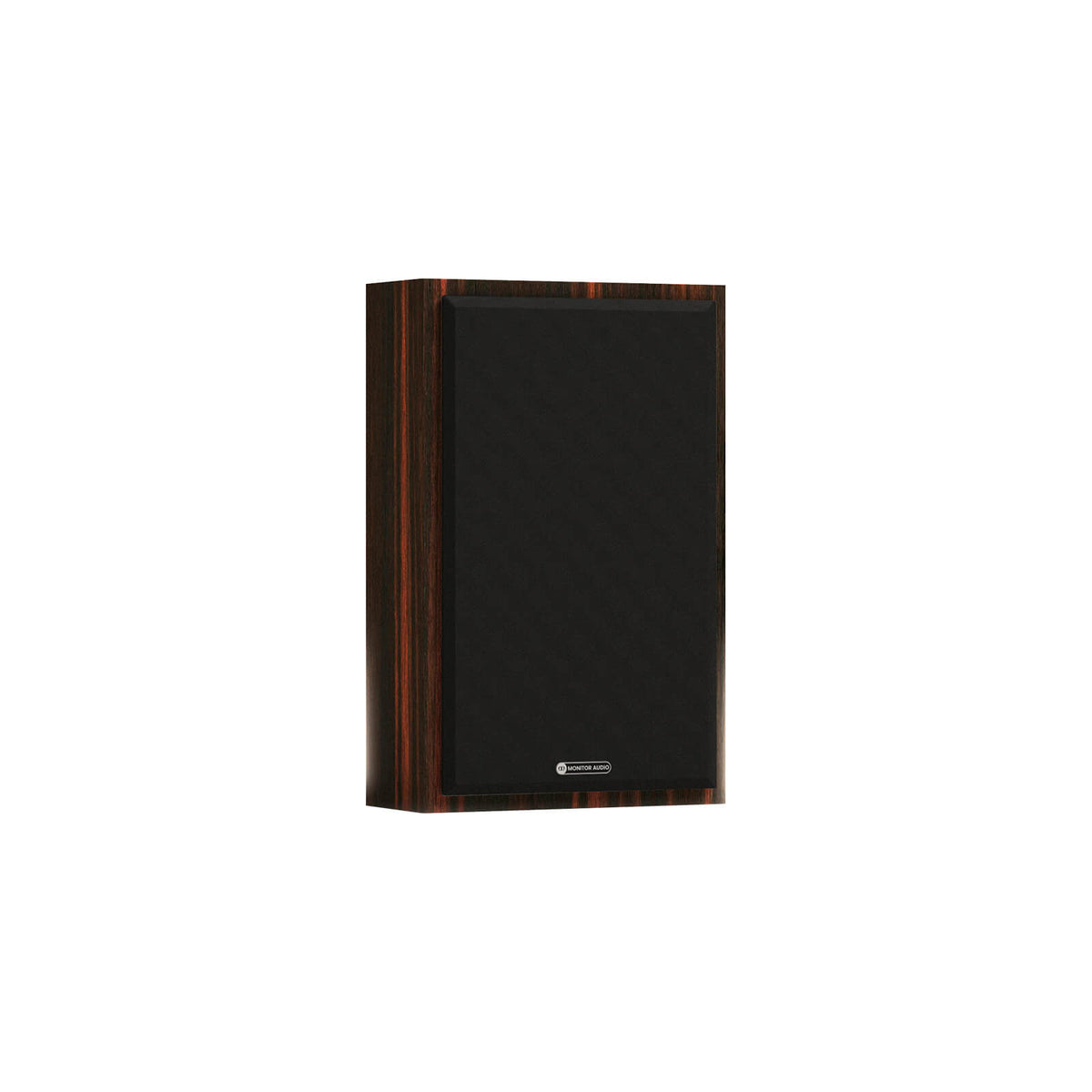 Monitor Audio Gold On-Wall 6G in Macassar, angled view with grilles