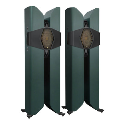 Monitor Audio Hyphn in Matte Heritage Green, angled view