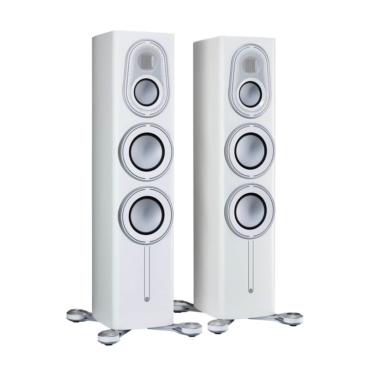 Monitor Audio Platinum 200 3G in Pure Satin White, angled view