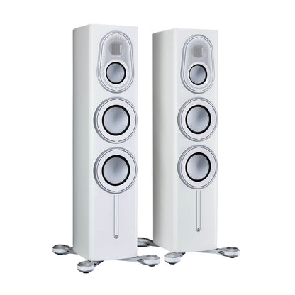 Monitor Audio Platinum 200 3G in Pure Satin White, angled view