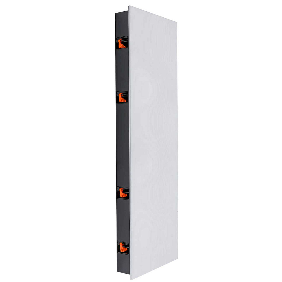 Monitor Audio Platinum In-Wall 3G, angled view, vertical, with grille