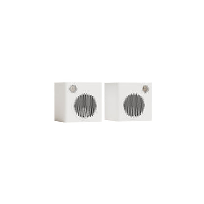 Monitor Audio Radius 1 4G in Satin White, angled view