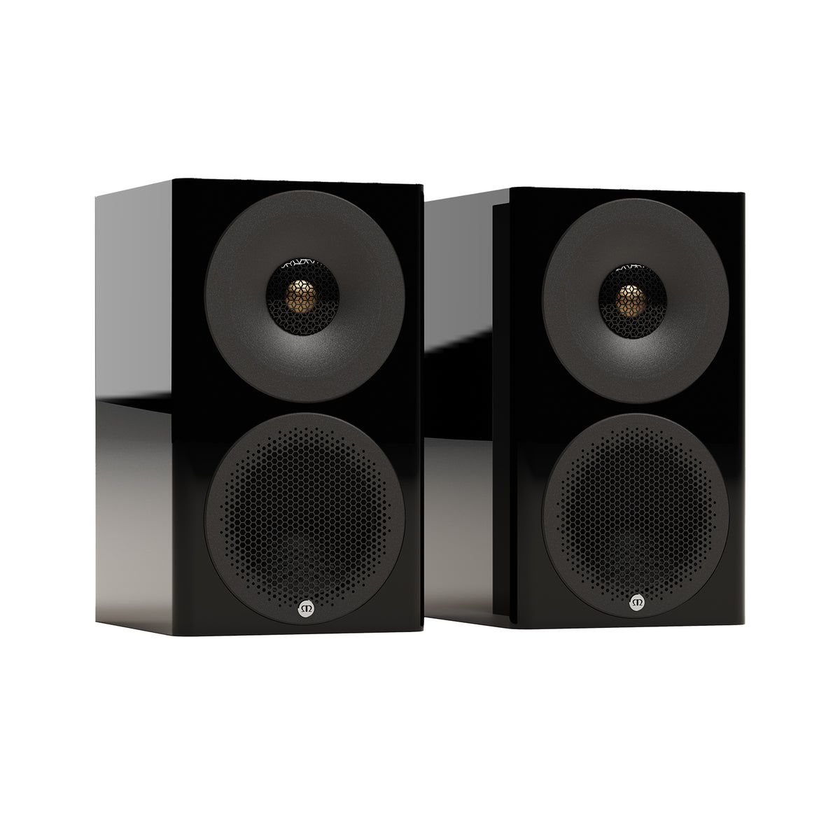 Monitor Audio Radius 3 4G in High Gloss Black, angled view