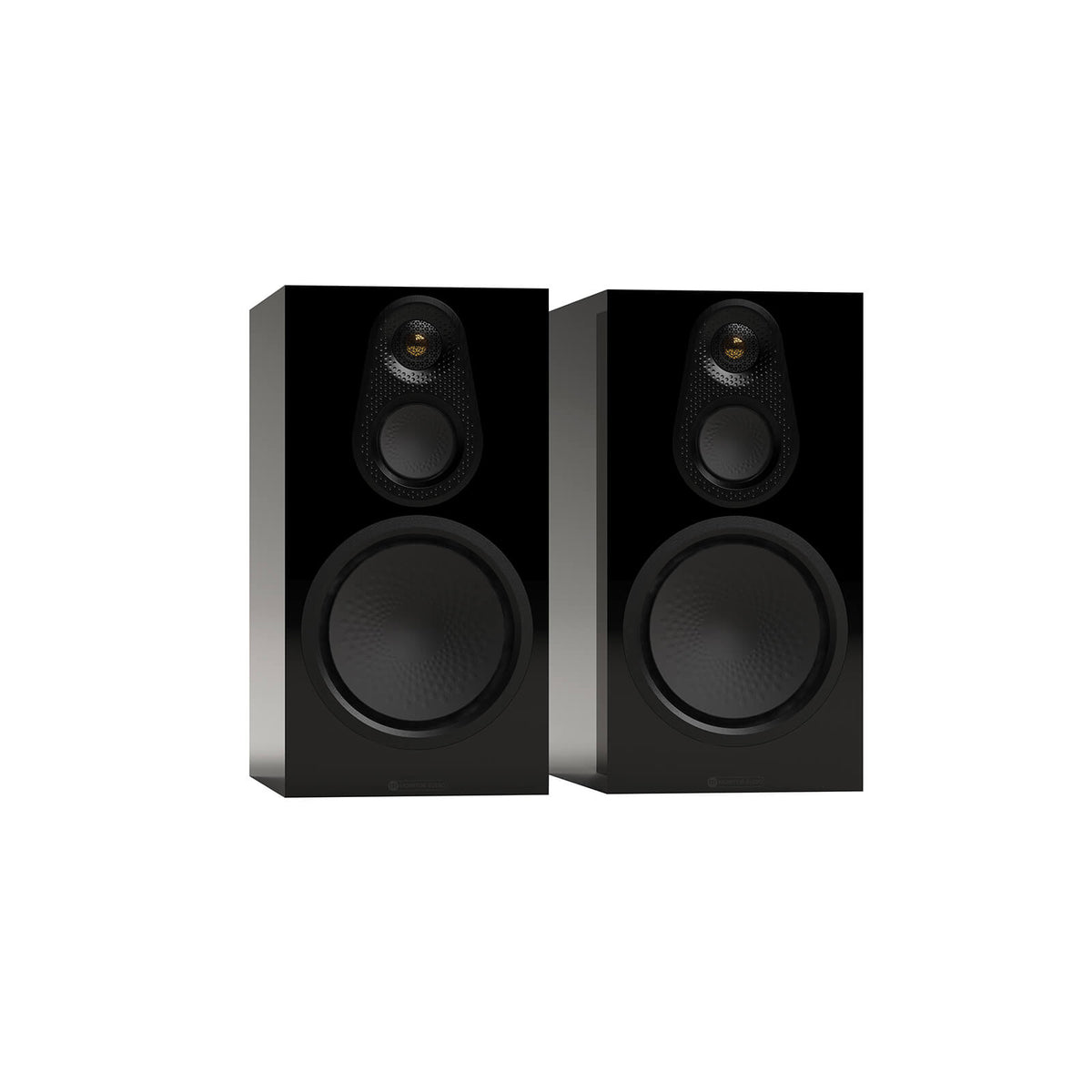 Monitor Audio Silver 100 8G in High Gloss Black, angled view