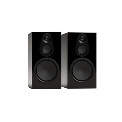 Monitor Audio Silver 100 8G in High Gloss Black, angled view