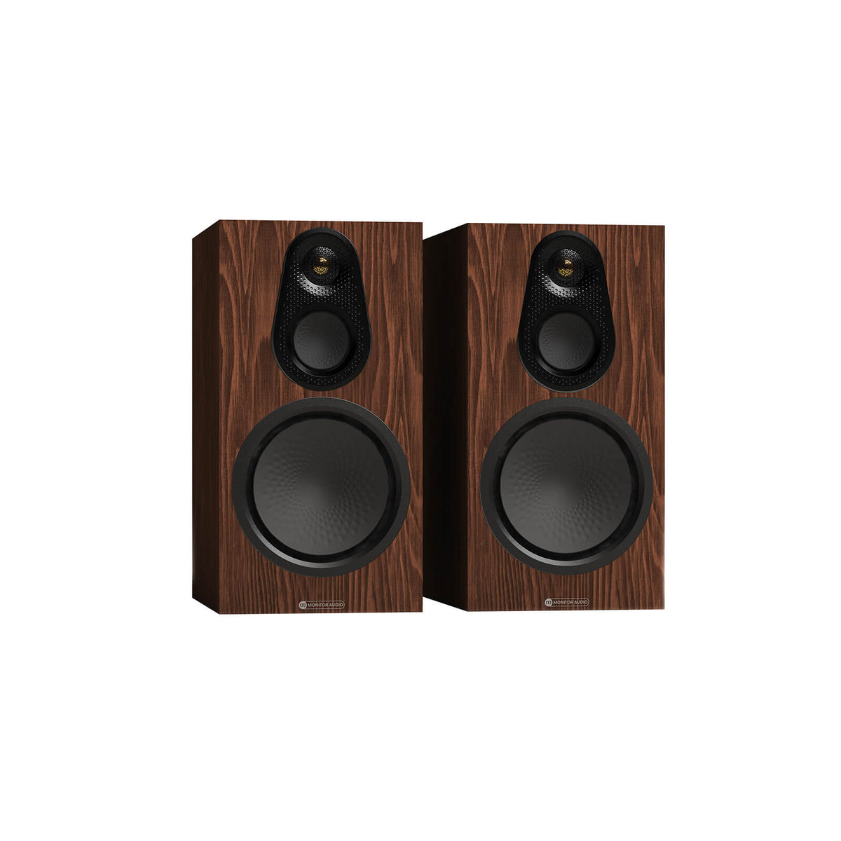 Monitor Audio Silver 100 8G in European Walnut, angled view