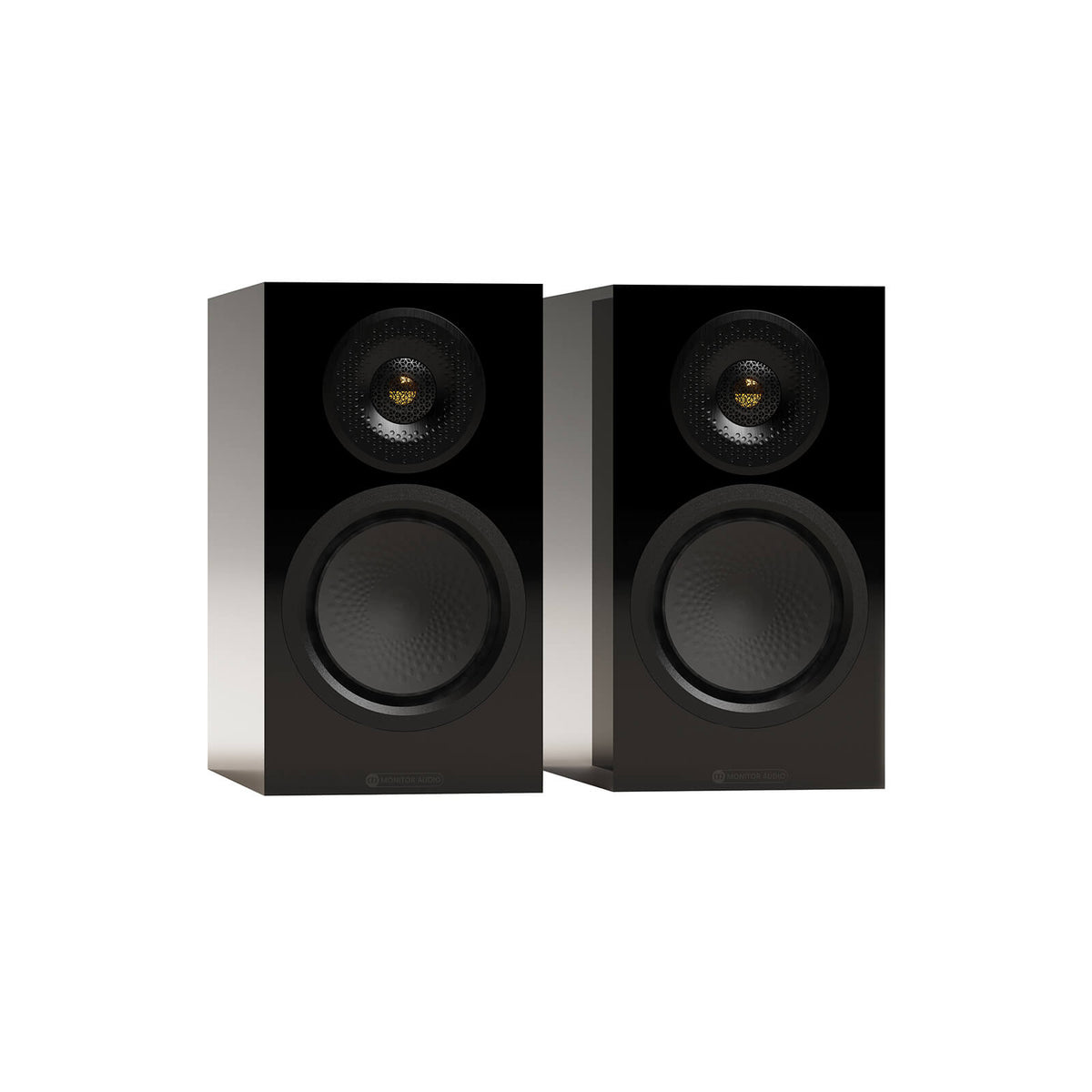 Monitor Audio Silver 50 8G in High Gloss Black, angled view
