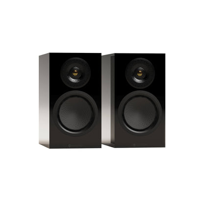 Monitor Audio Silver 50 8G in High Gloss Black, angled view