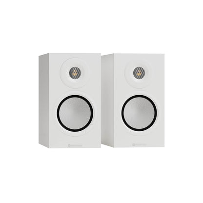 Monitor Audio Silver 50 8G in Satin White, angled view