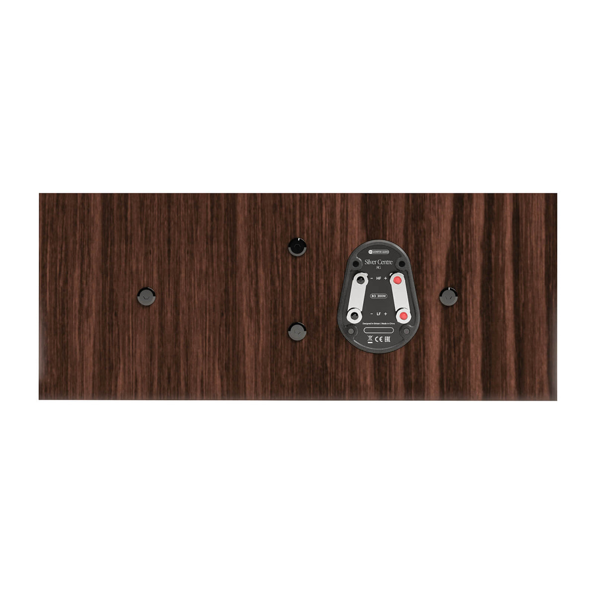 Monitor Audio Silver Centre 8G in European Walnut, rear view