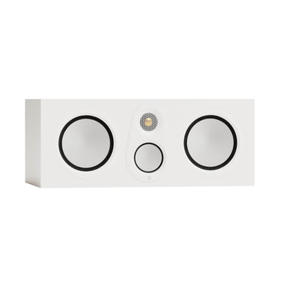 Monitor Audio Silver Centre 8G in Satin White, angled view