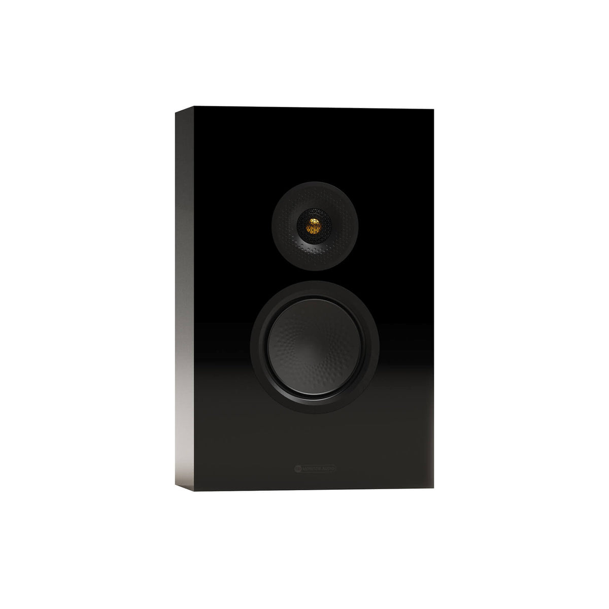 Monitor Audio Silver On-Wall 8G in High Gloss Black, angled view