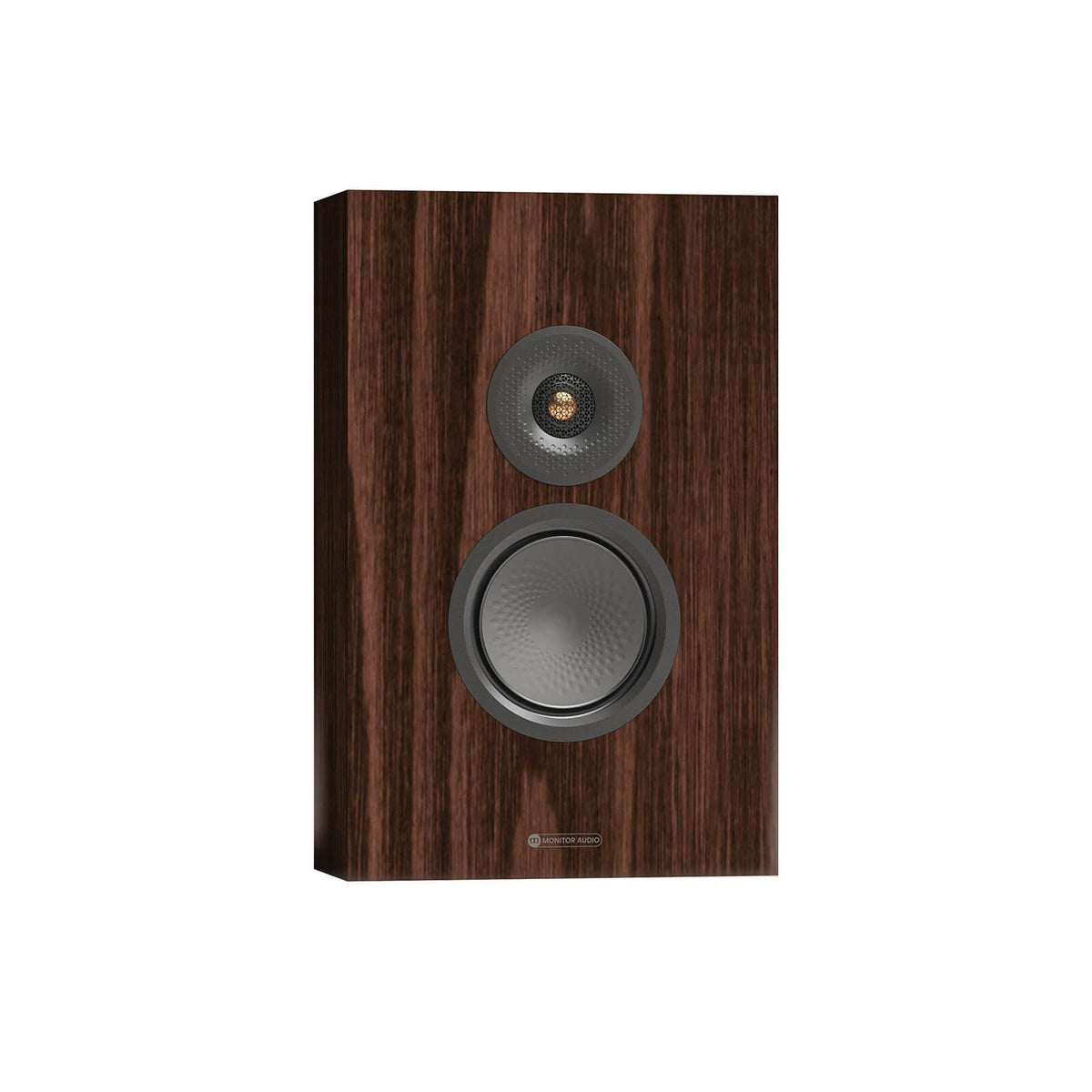 Monitor Audio Silver On-Wall 8G in European Walnut, angled view