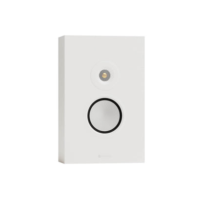 Monitor Audio Silver On-Wall 8G in Satin White, angled view
