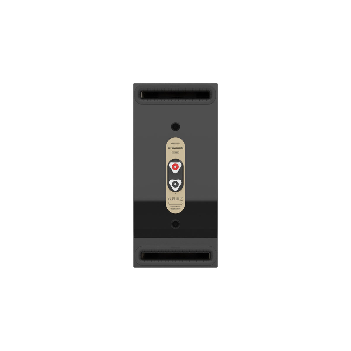 Monitor Audio Studio 89 in High Gloss Black, rear view