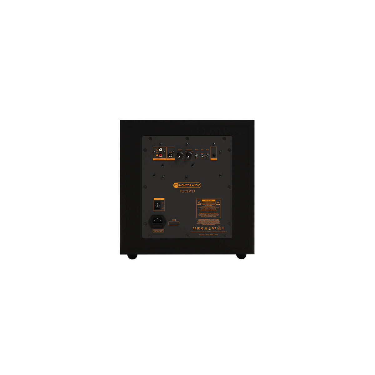Monitor Audio Vestra W10 in Matte Black, rear view