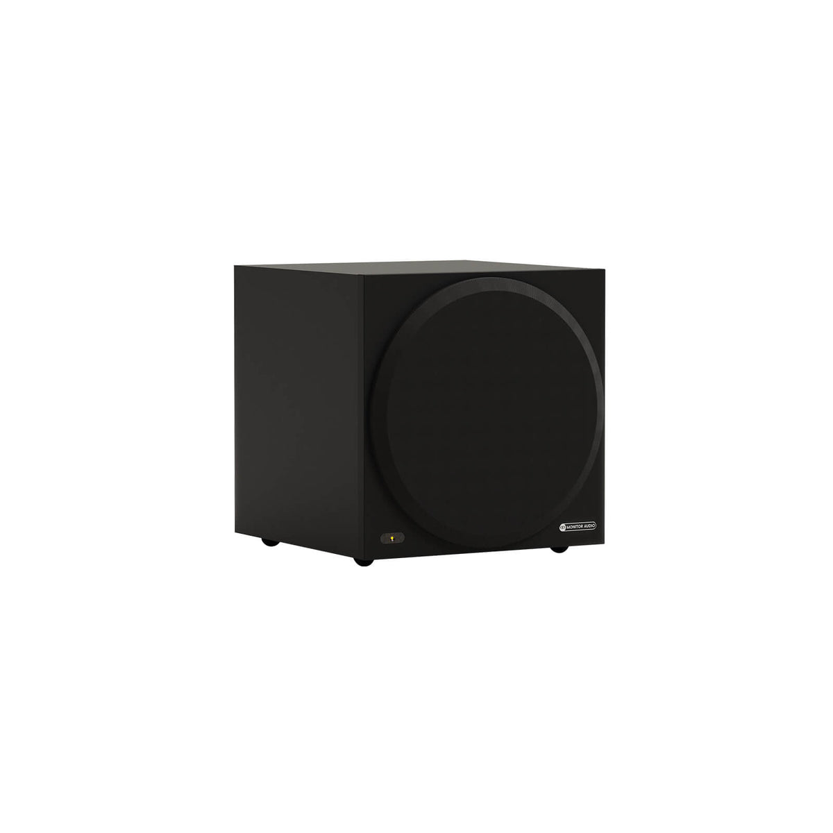 Monitor Audio Vestra W10 in Matte Black, angled view