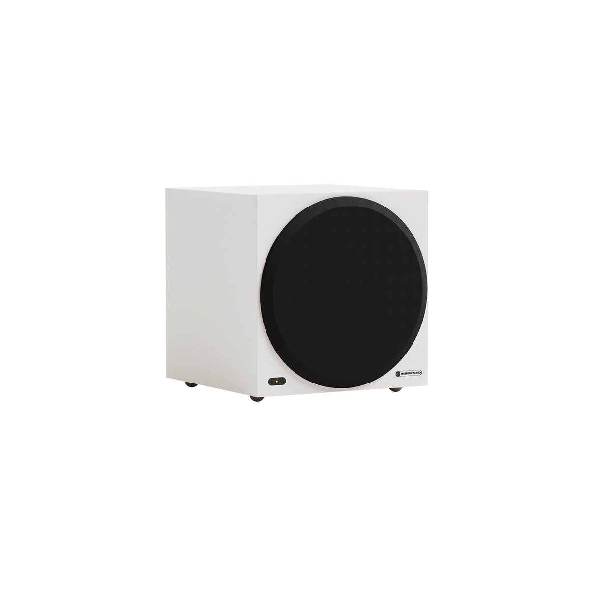 Monitor Audio Vestra W10 in Matte White, angled view