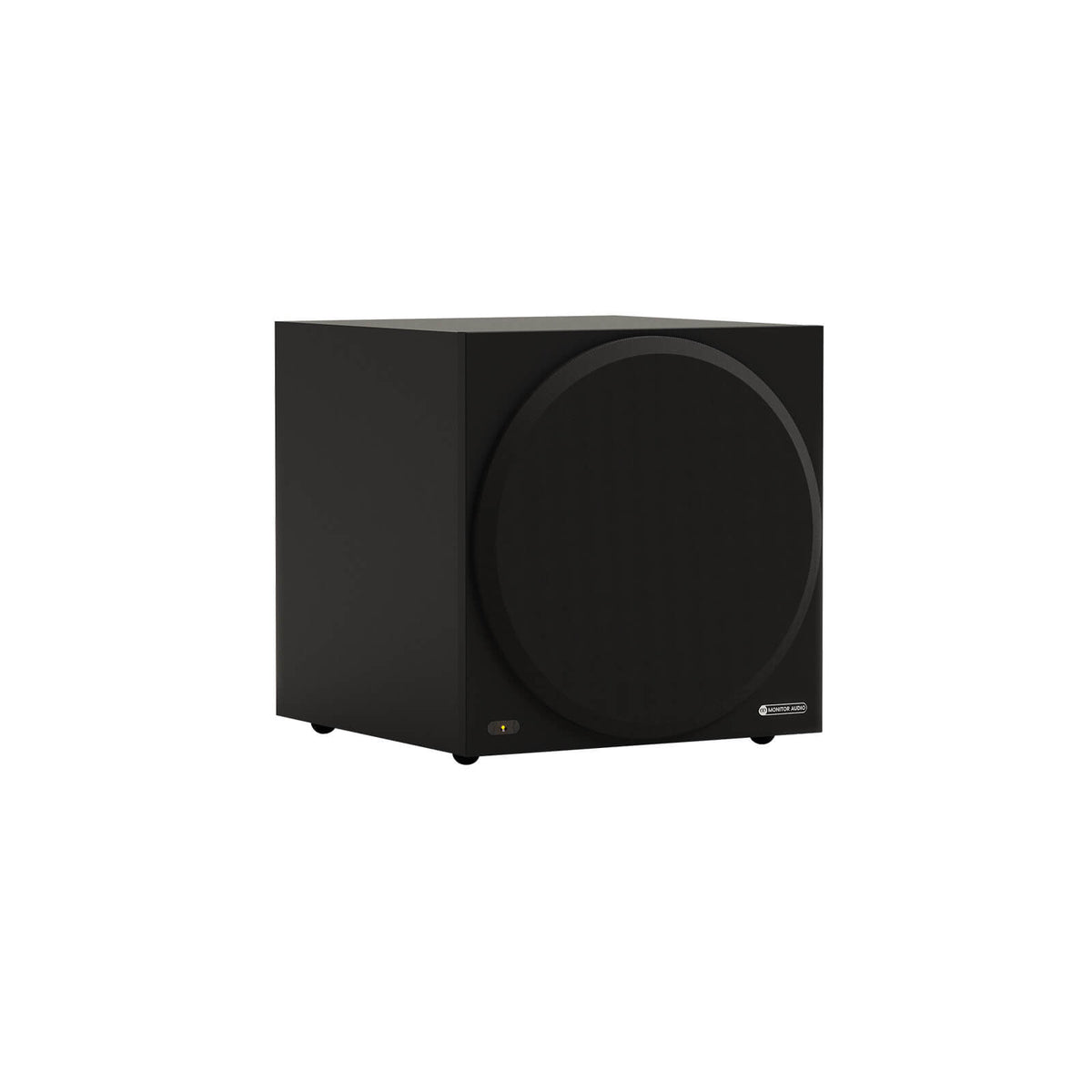Monitor Audio Vestra W12 in Matte Black, angled view