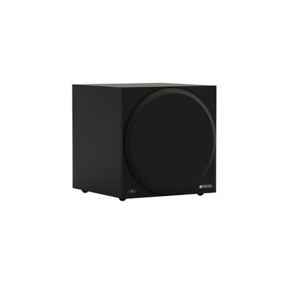 Monitor Audio Vestra W12 in Matte Black, angled view