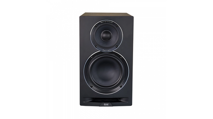 Elac UBR62 in Walnut-Black, front view without grille
