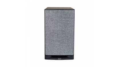 Elac UBR62 in Walnut-Black, front view with grille