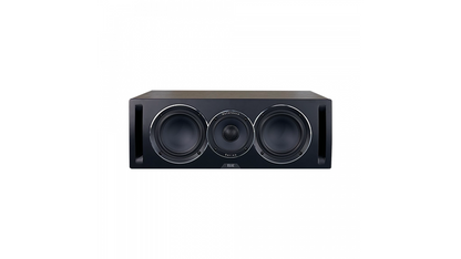Elac UCR52 in Walnut-Black, front view without grille